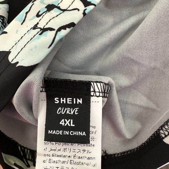 New W/O Tags -Plus Floral Print Lace Trim Belted Top - Picture 8 of 8